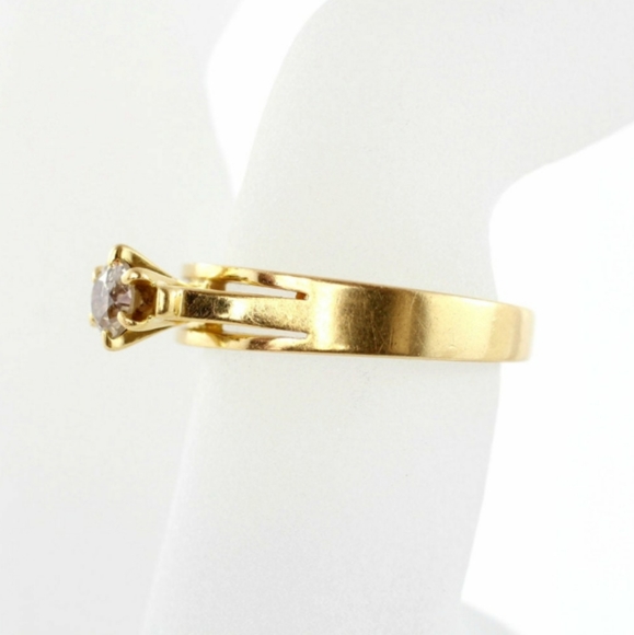 Vintage 18k diamond solitaire ring - Picture 9 of 12